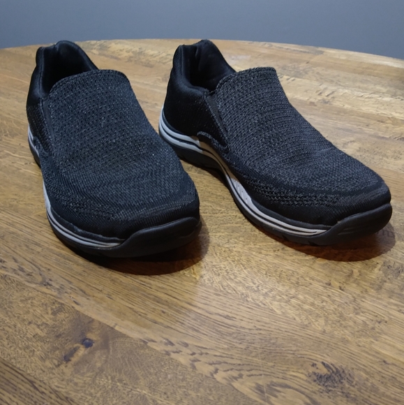 Skechers Relaxed Fit Memory Foam GOMEL Black Slip-On Mens Shoes Sz 11 Air Cooled - Picture 3 of 9